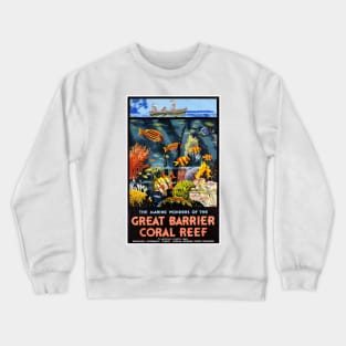 Vintage Travel Poster The Marine Wonders of the Great Barrier Reef Australia Crewneck Sweatshirt